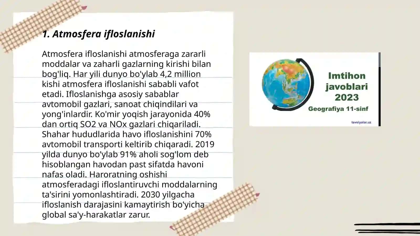 Ekalogiya fanidan kazus tayyorlash 3