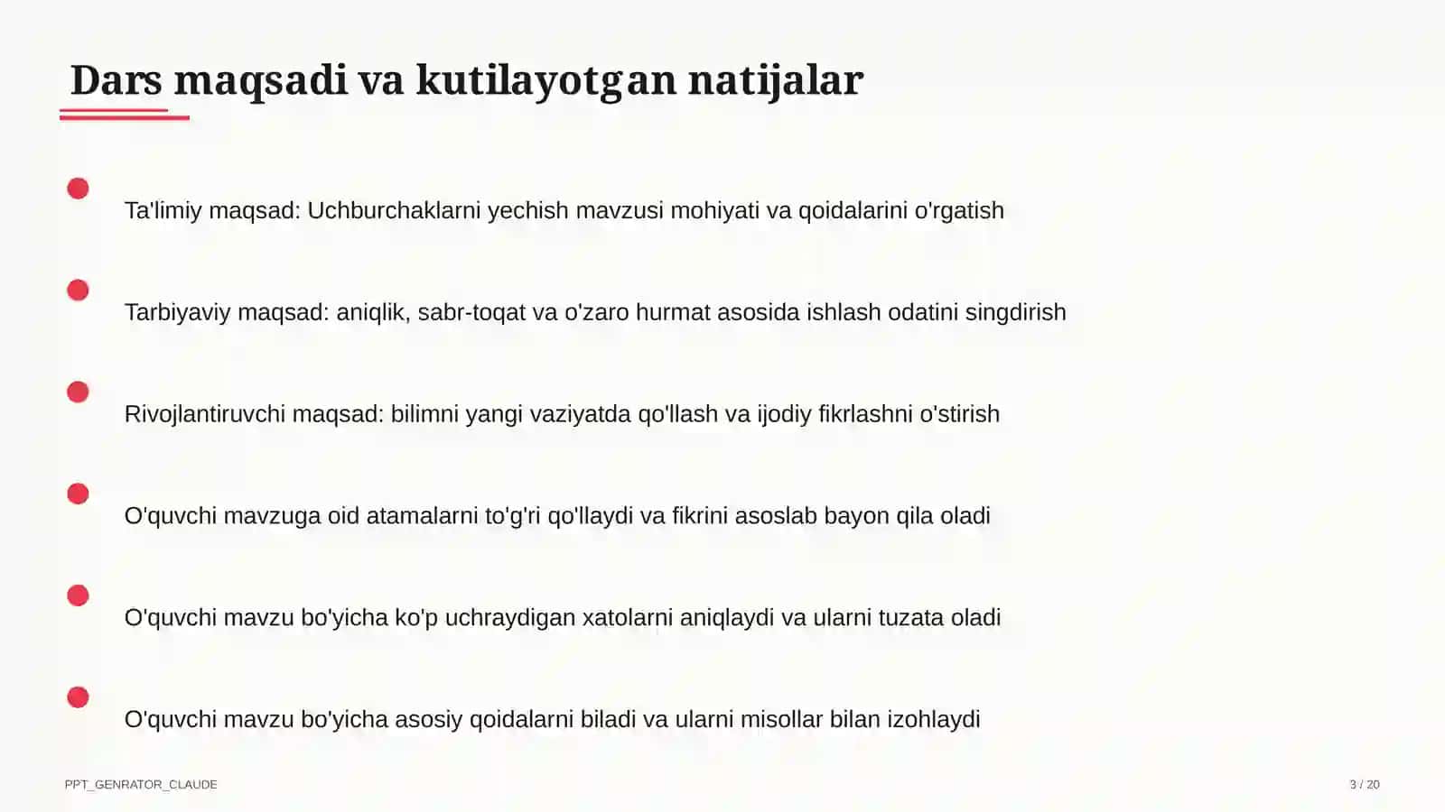 Uchburchaklarni yechish (9-sinf) 3