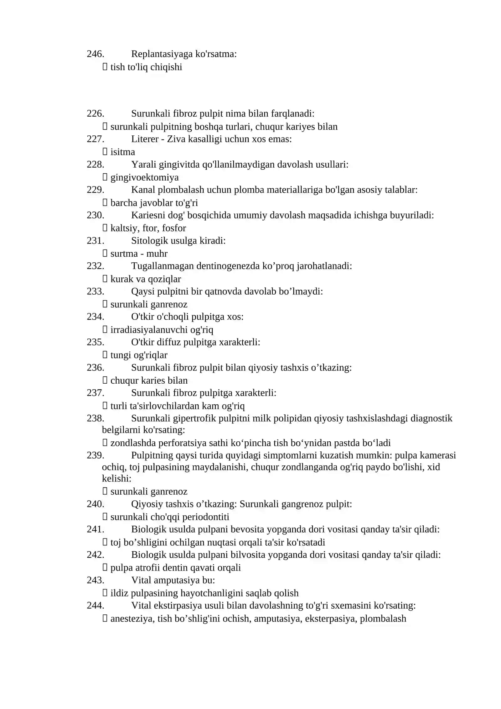 STOMOTOLOGIYA test ARGOS 3