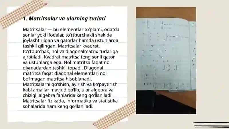 Matritsa lar va ular ustida amallar 3