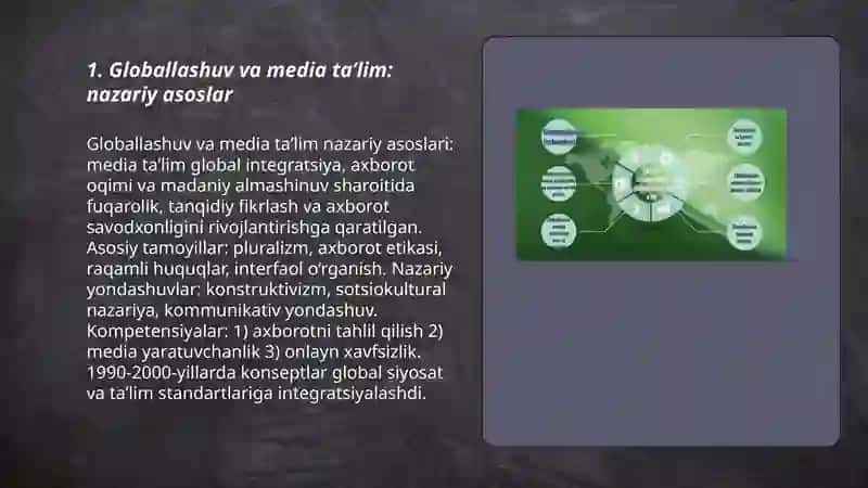 Globallashuv sharoitida media taʼlimning dunyoda tutgan oʻrni 3