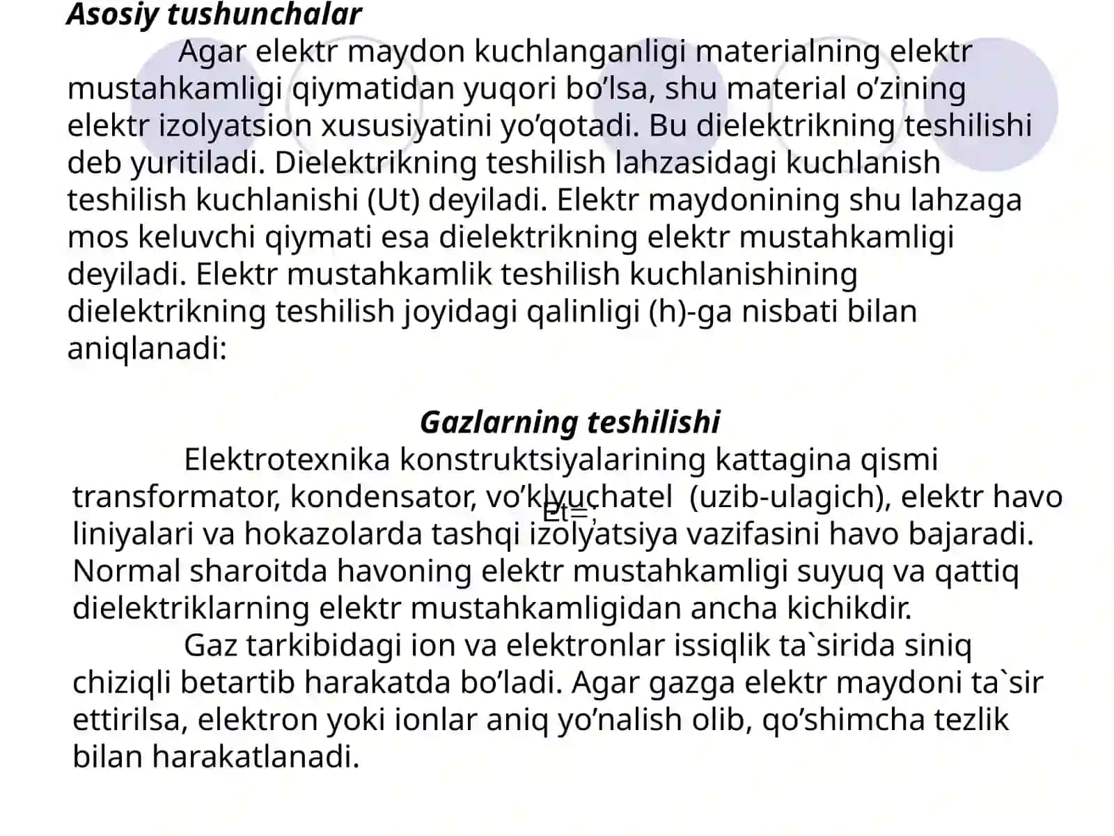 Dielektriklarning teshilishi 3