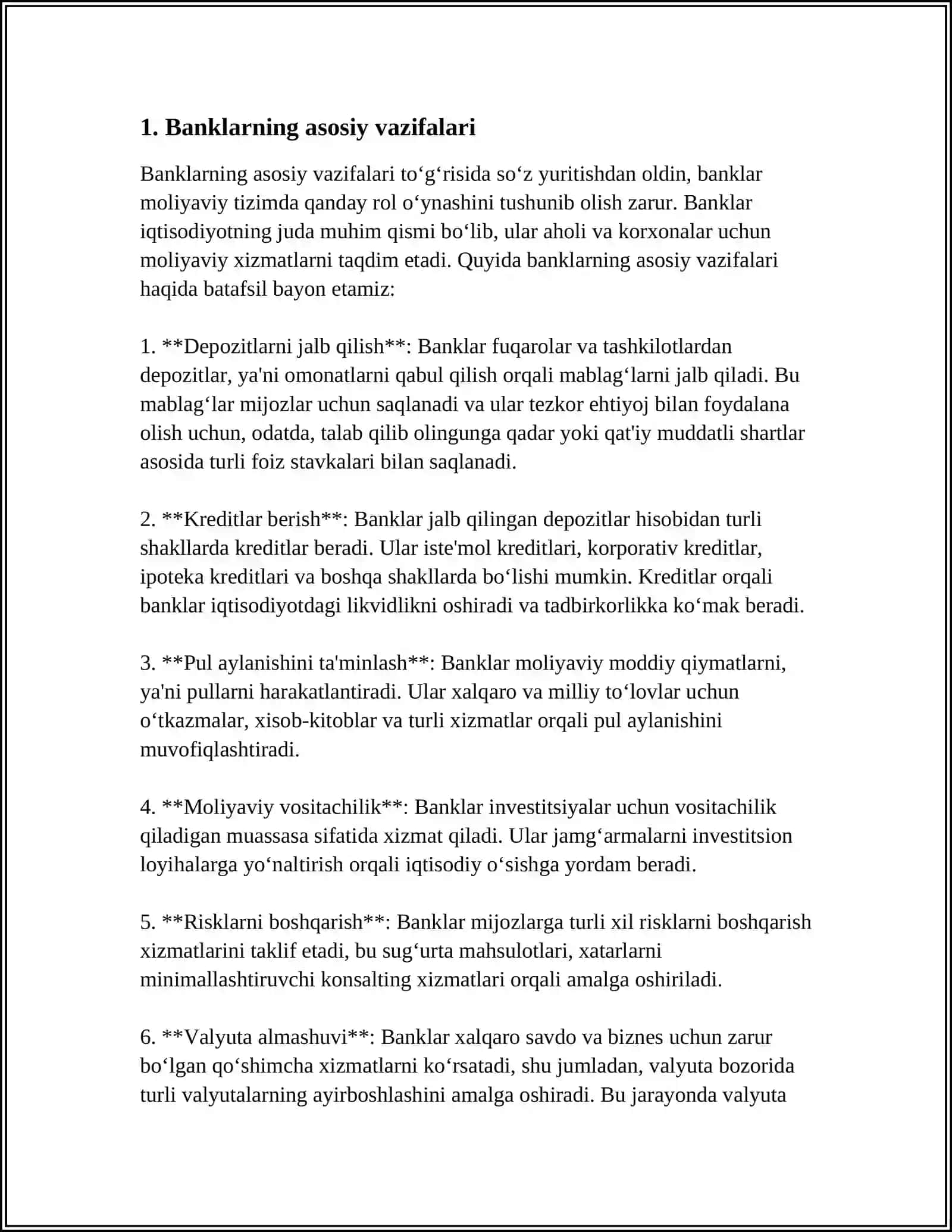BANKLAR VA BANK TIZIMI 3