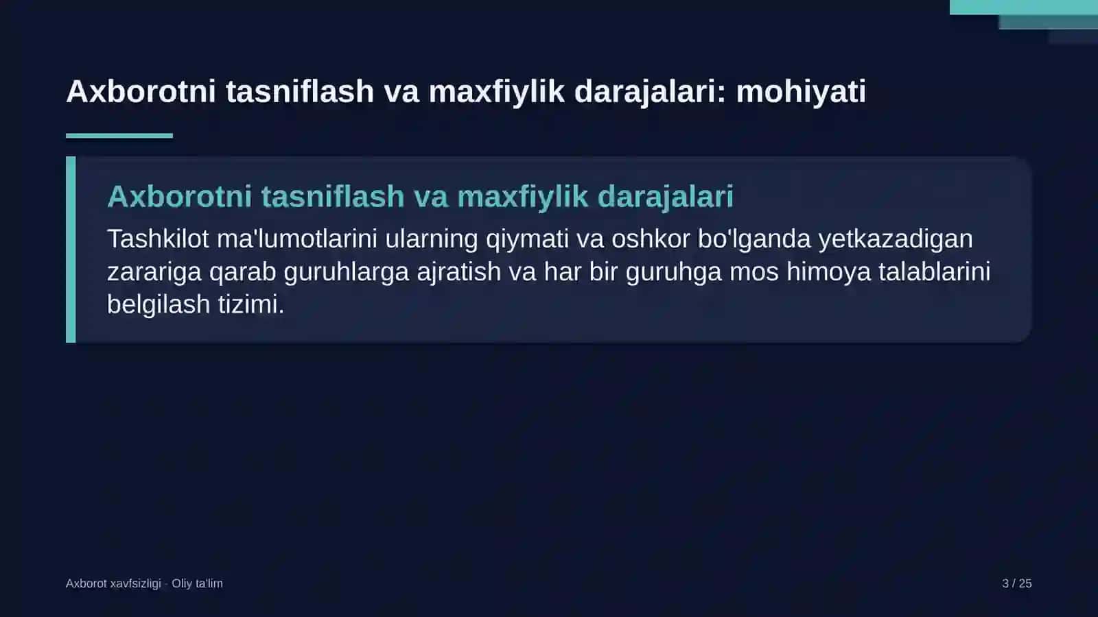 Elektromobillarni quvvatlash stansiyalarida axborotni tasniflash va maxfiylik darajalarini belgilash 3