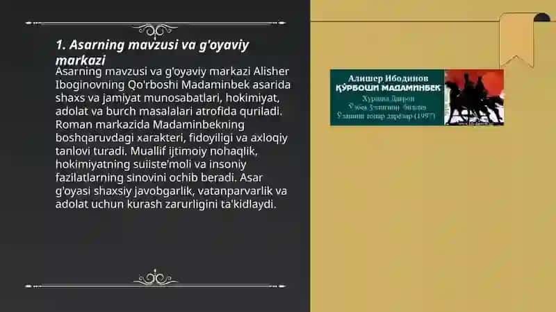 Asarning mavzusi va g'oyaviy markazi 3