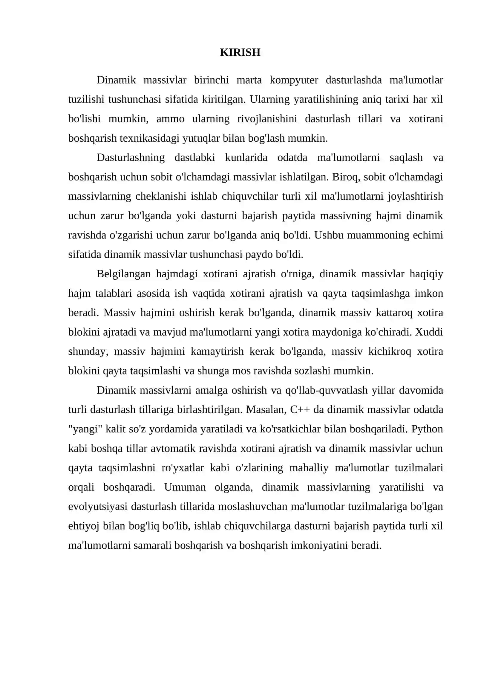 Dinamik massivlar 3