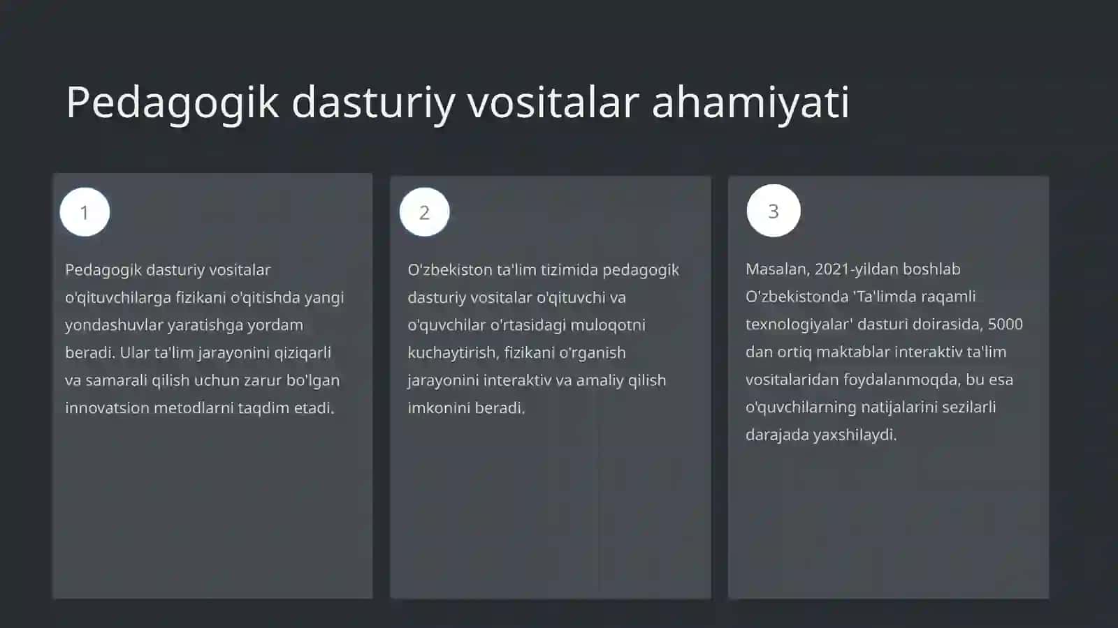 Fizikani o'qitishda pedagogik dasturiy vositalar 3