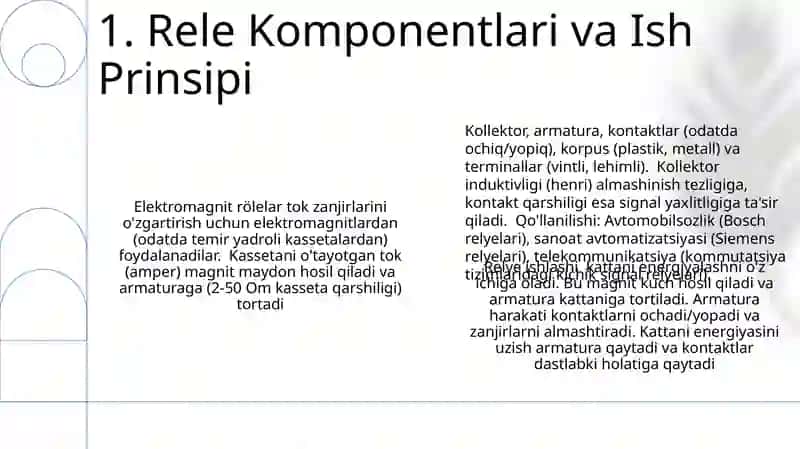 Elektromagnit. Elektromagnit rele 3