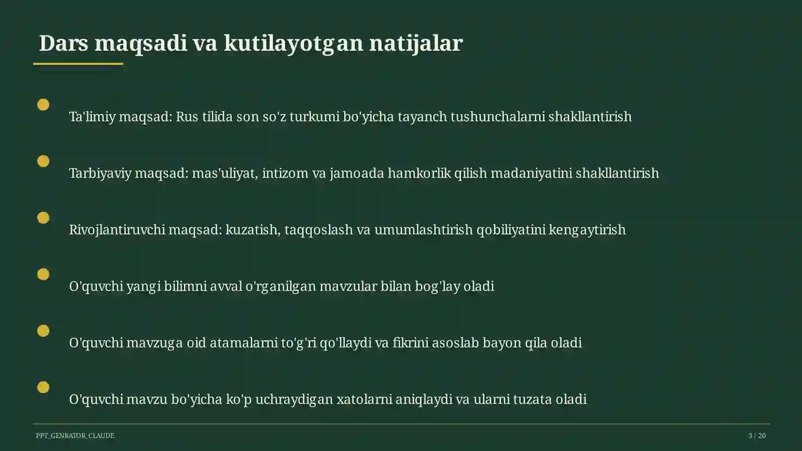 Rus tilida son so'z turkumi (6-sinf) 3