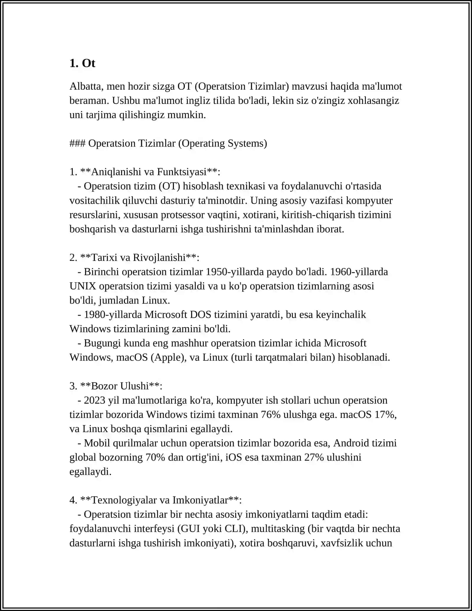 Operatsion Tizimlar (Operating Systems) 3
