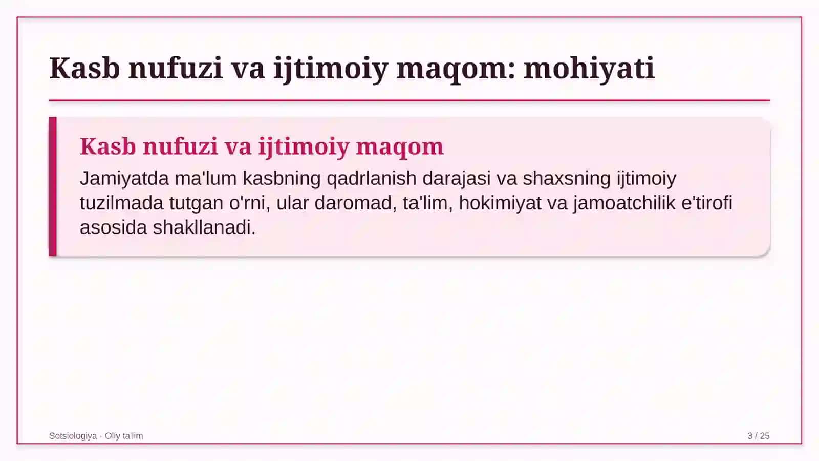 Buyurtmaxonalarda kasb nufuzi va ijtimoiy maqom 3