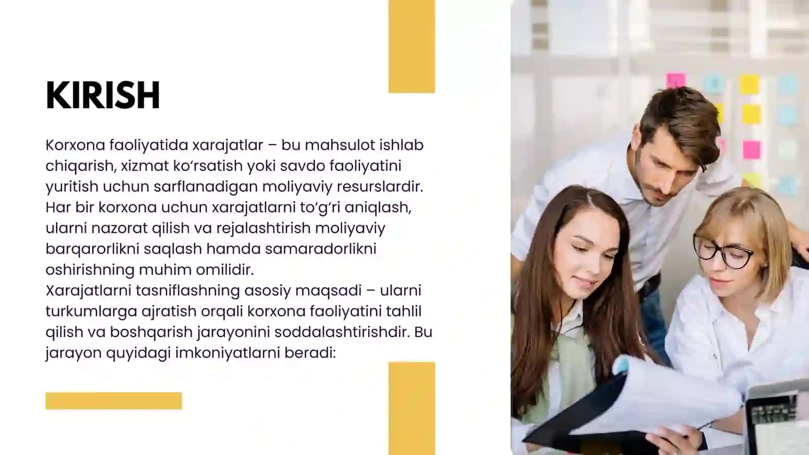 HARAJATLARINI TASNIFLASH 3