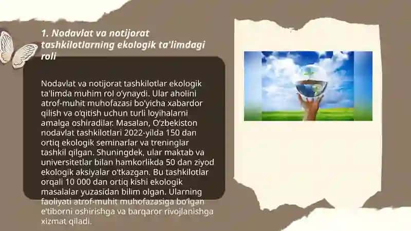 Ekologiya va Tabiatni Muhofaza Qilishda Nodavlat va Notijorat Tashkilotlarining Oʻrni Hamda Ahamiyati 3