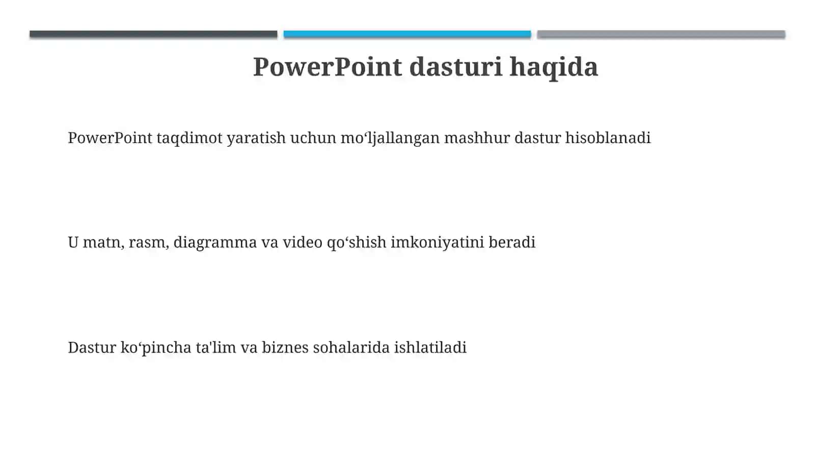 Power Point dasturining afzalligi 3