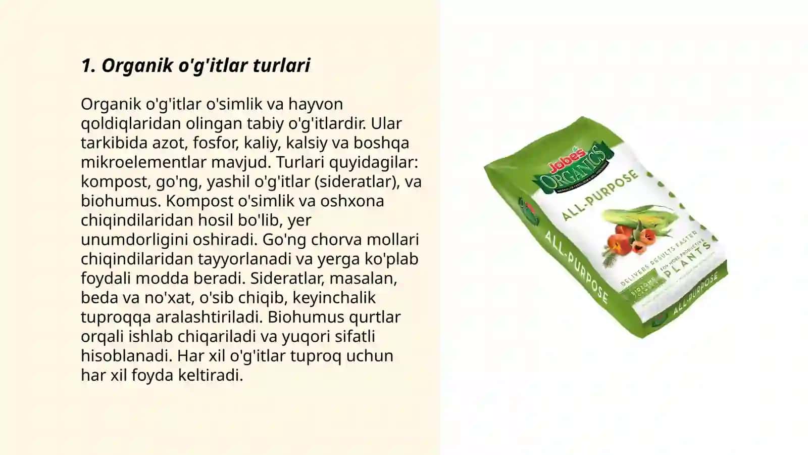 Organik va mineral o'g'itlar 3