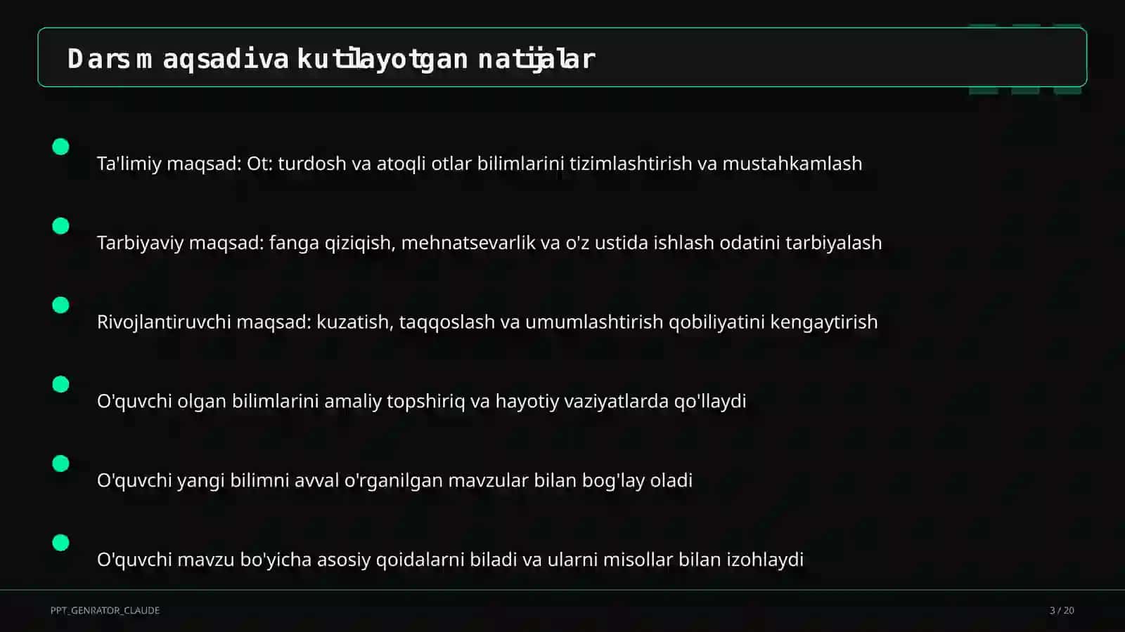 Ot: turdosh va atoqli otlar (6-sinf) 3