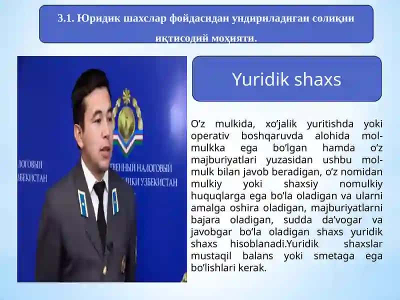 Юридик шахслардан олинадиган фойда солиғи 3