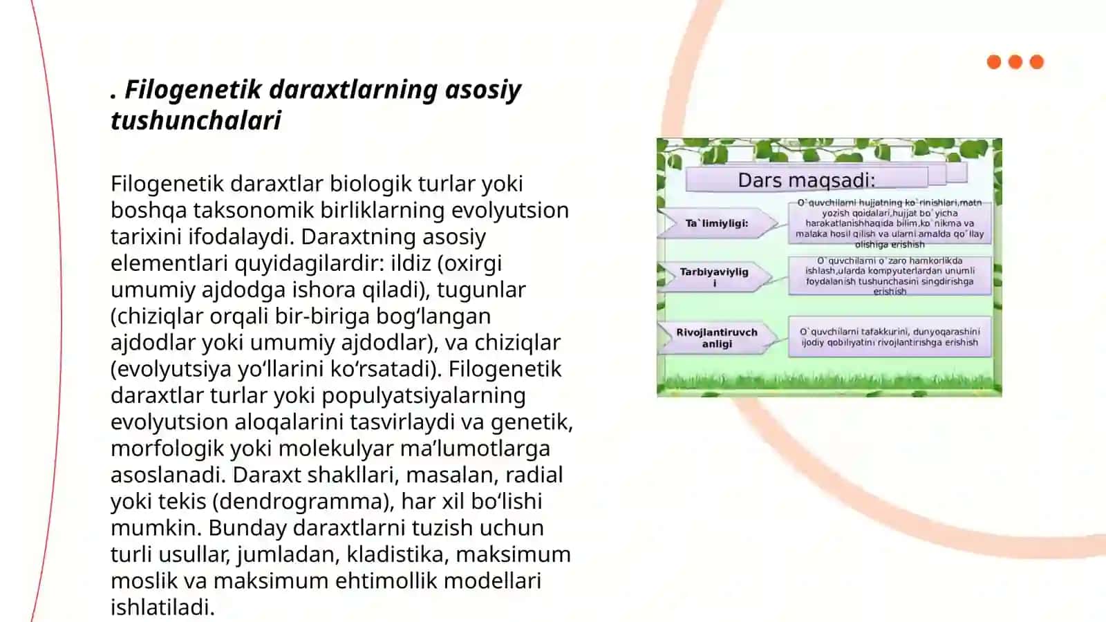 Filoginitik daraxtga oid masala va mashqlar tuzish 3