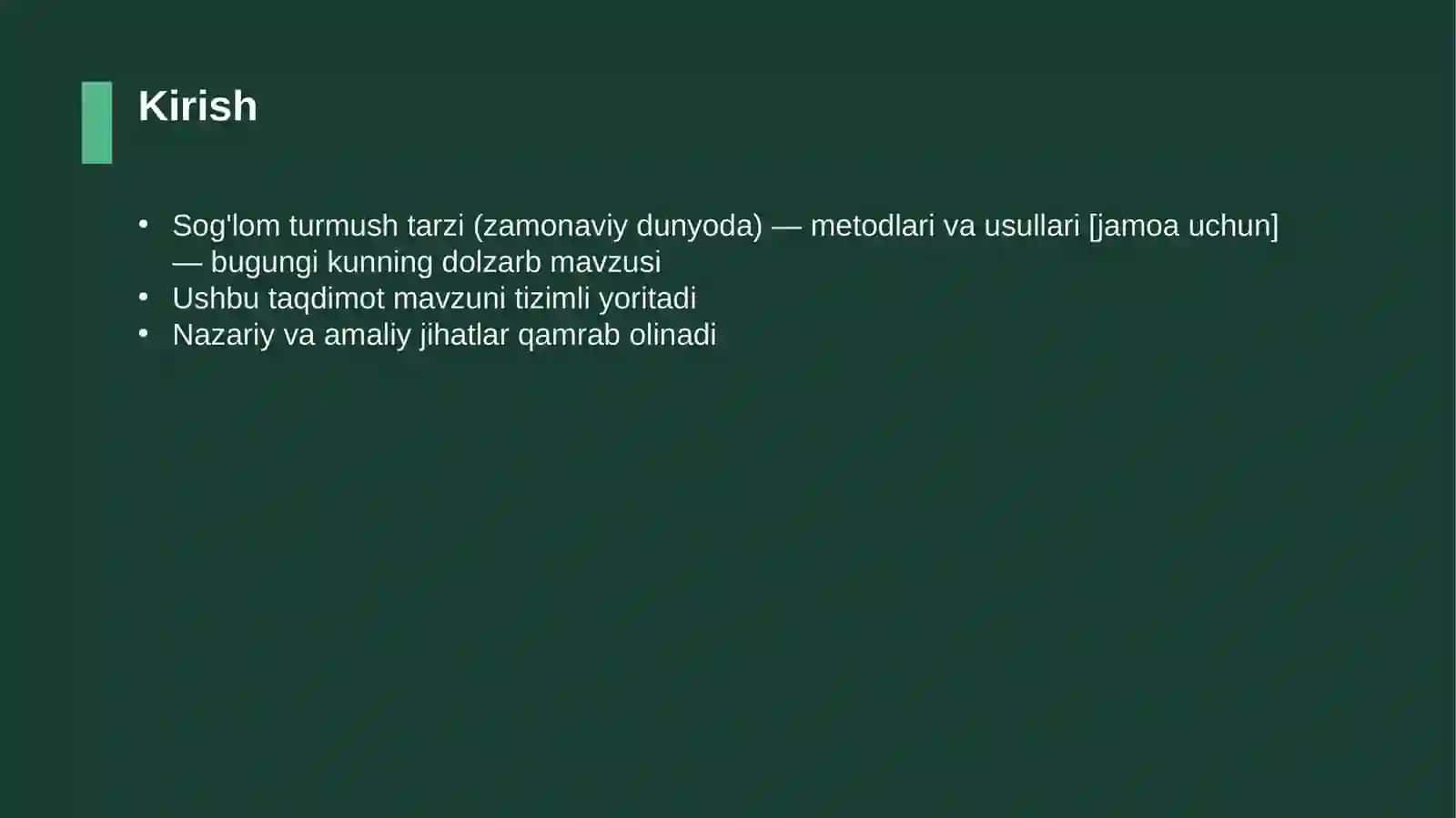 Sog'lom turmush tarzi (zamonaviy dunyoda) — metodlari va usullari [jamoa uchun] 3