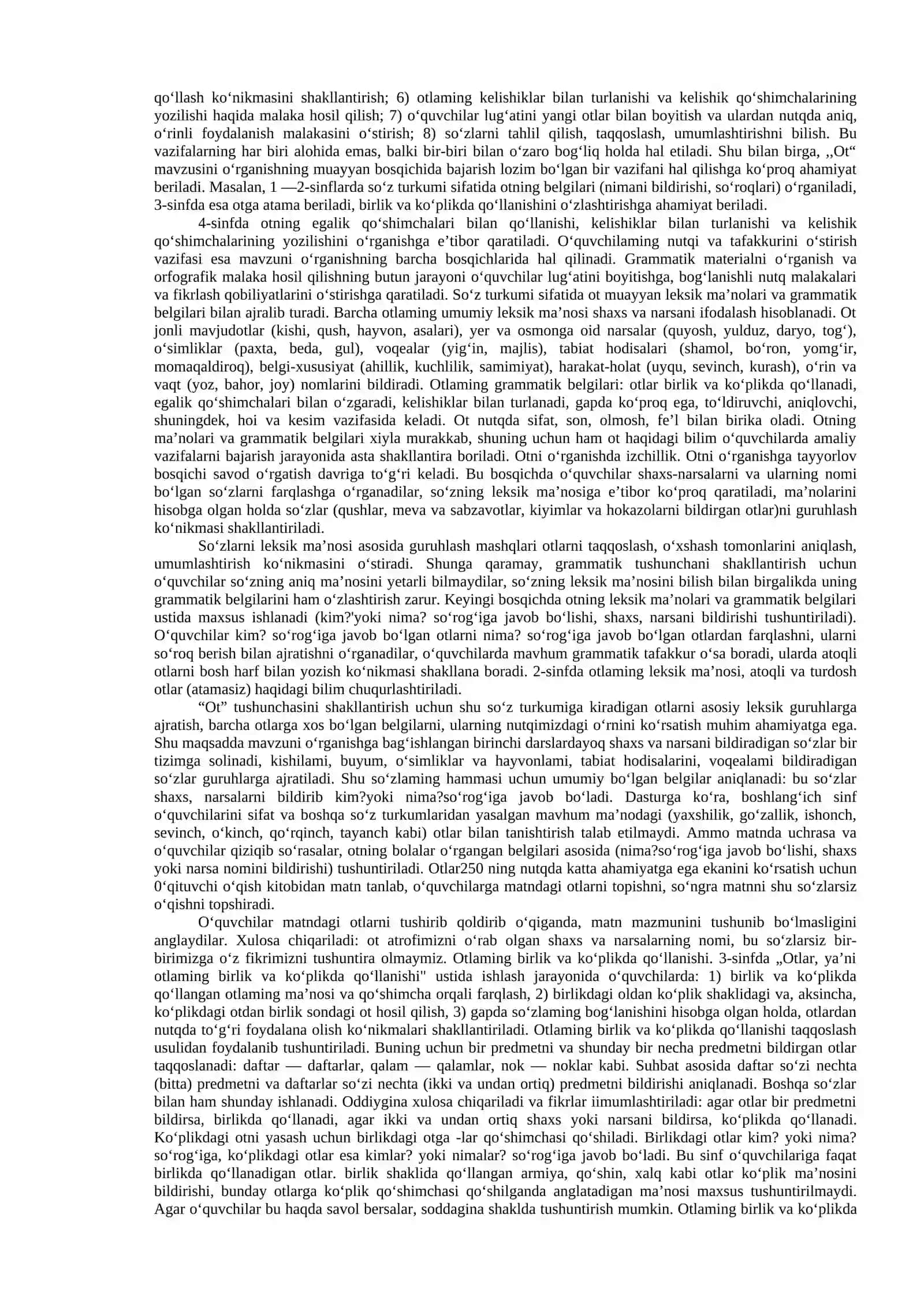 SO‘Z TURKUMLARINING LEKSIK VA GRAMMATIK MA’NOSI USTIDA ISHLASH 3