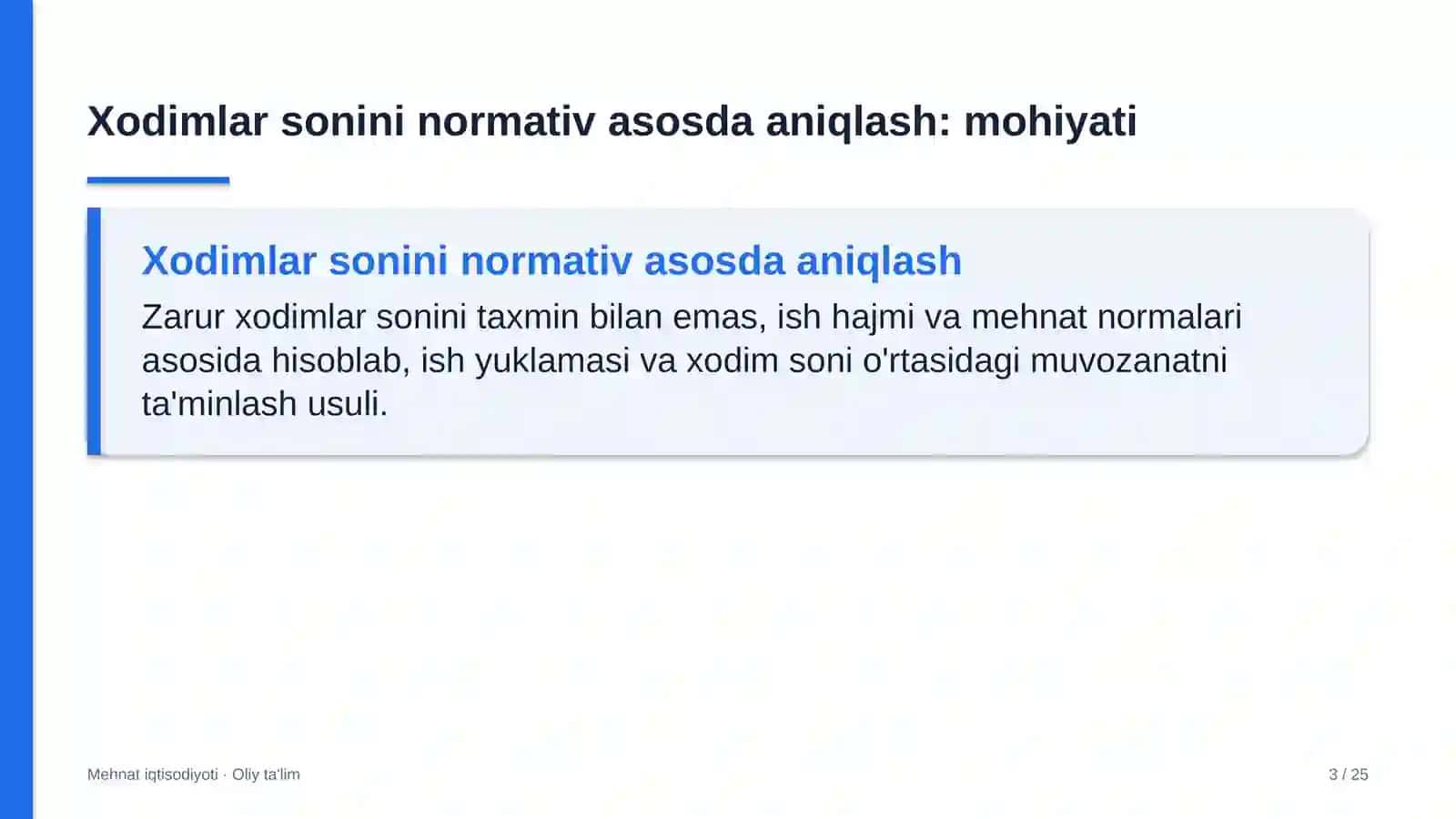 Ko'kalamzorlashtirish xizmatida xodimlar sonini normativ asosda aniqlash 3