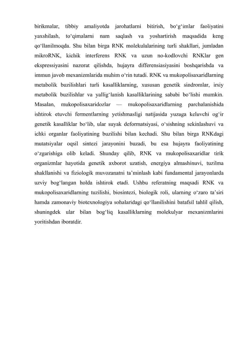 Ribonuklein kislotalar va mukopolisaxaridlar 3