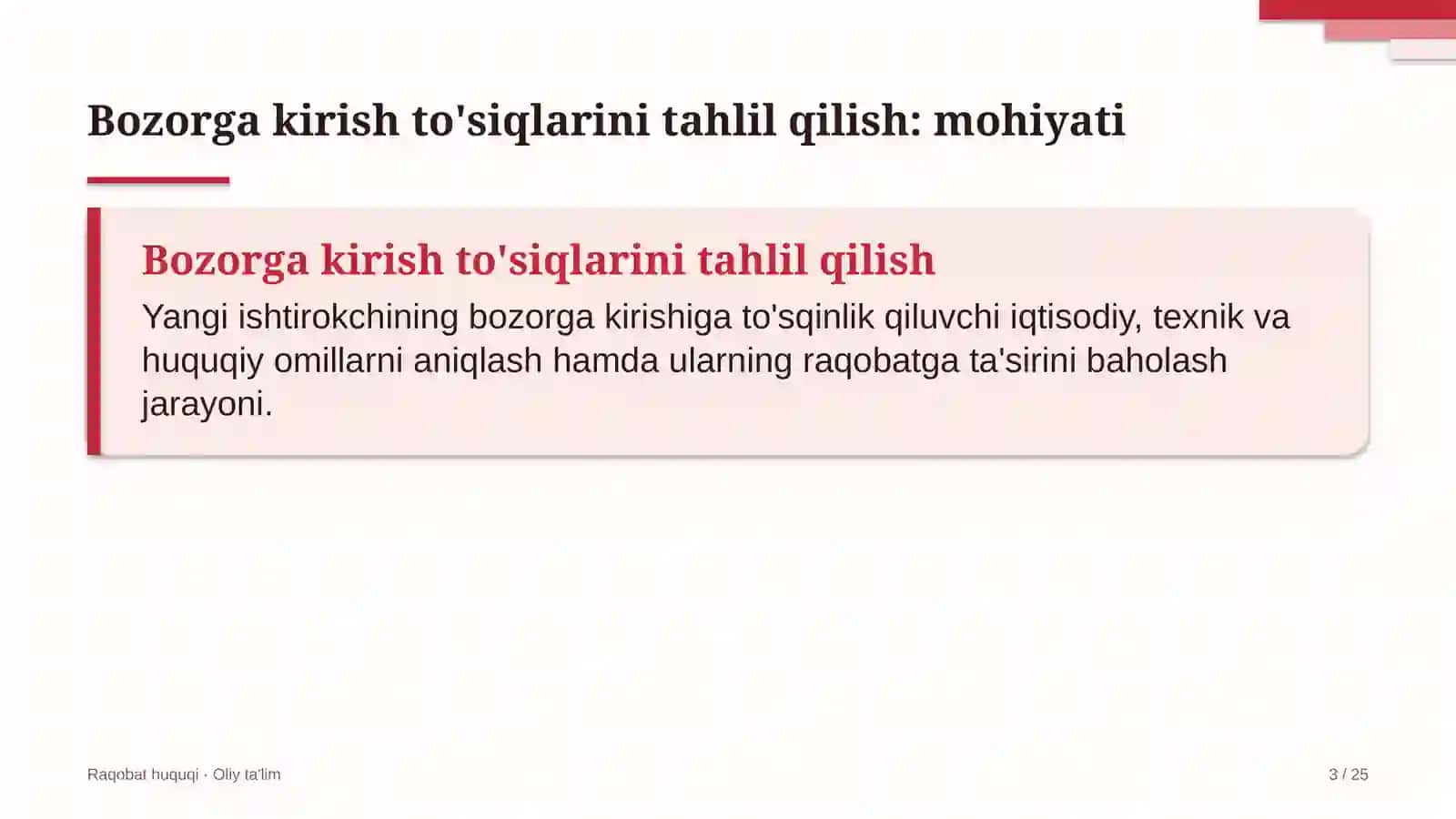Xususiy banklarda bozorga kirish to'siqlarini tahlil qilish 3
