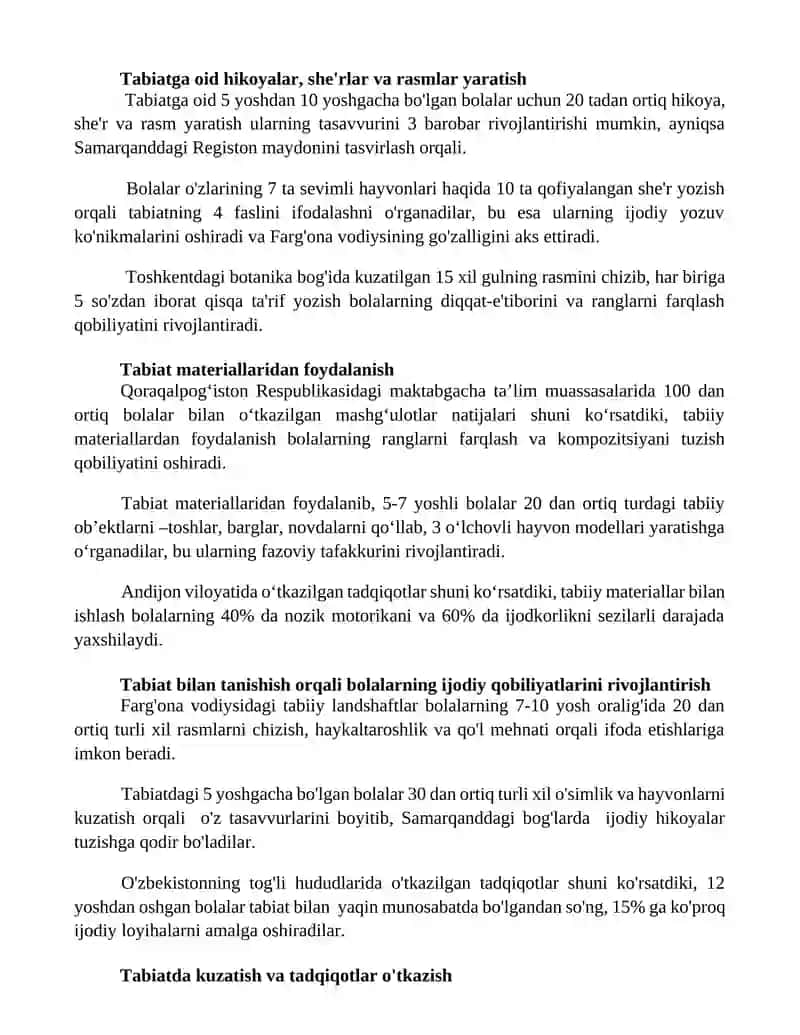 Bolalarda tabiat bilan tanishtirishda ijodiy qobiliyatlarni rivojlantirish 3