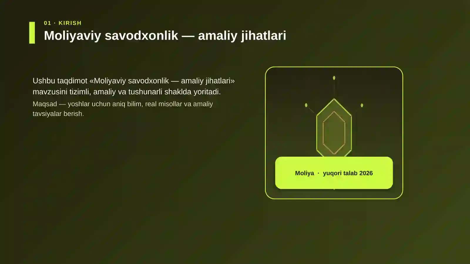 Moliyaviy savodxonlik — amaliy jihatlari 3