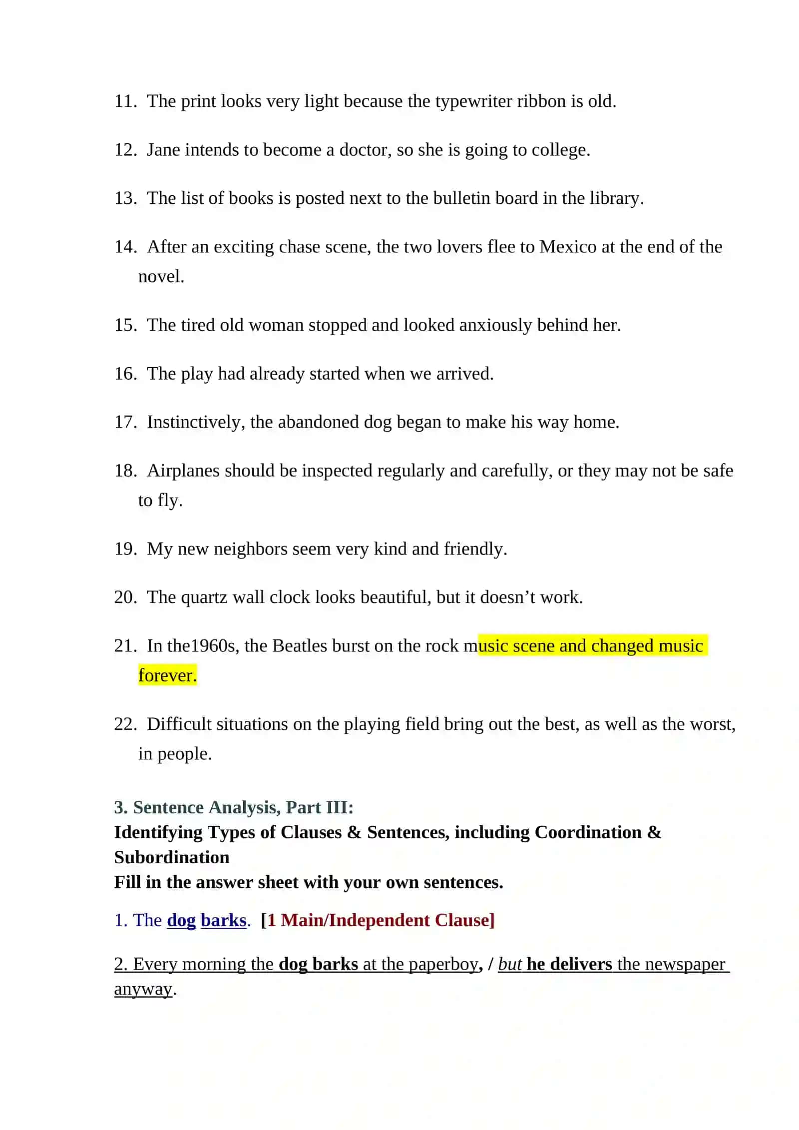 Assignment 6. Sentence structure analysis (10%) 3