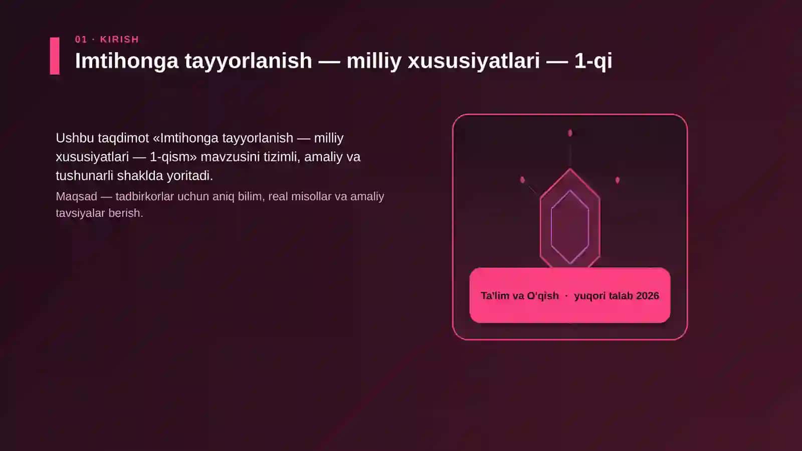 Imtihonga tayyorlanish — milliy xususiyatlari — 1-qism 3