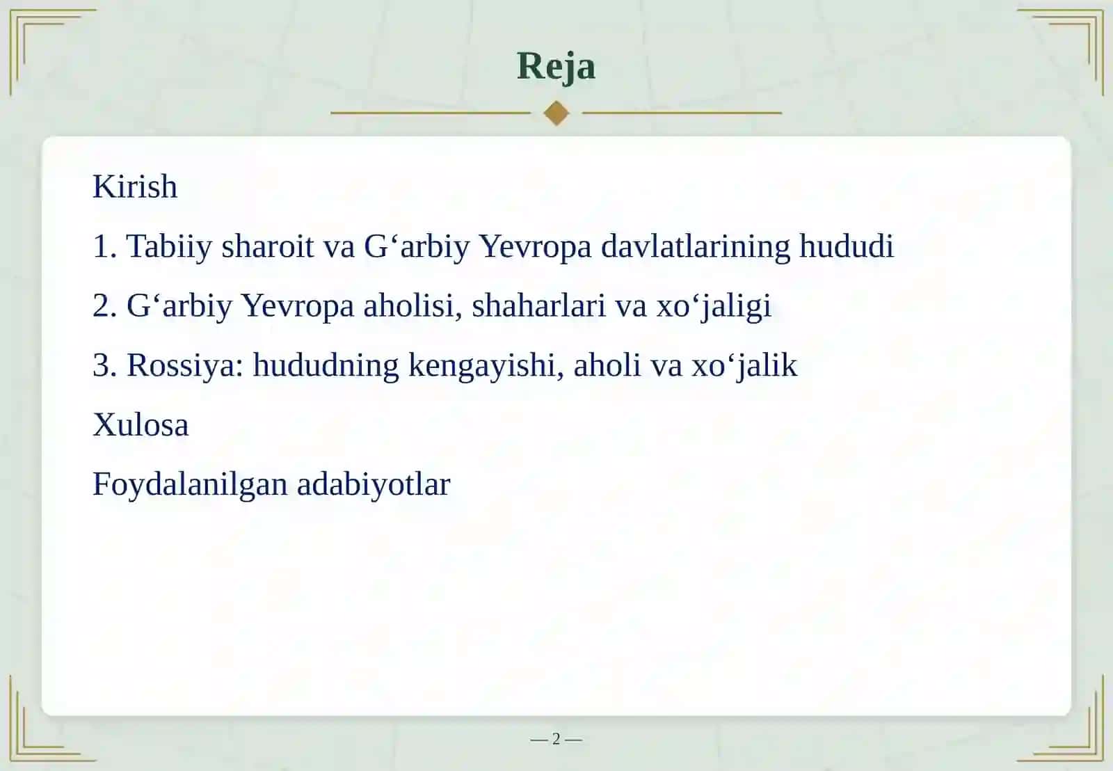 G‘arbiy Yevropa va Rossiyaning tarixiy geografiyasi 3