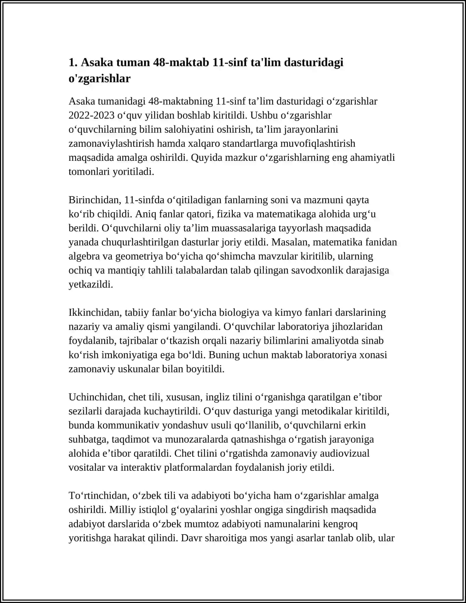 ASAKATUMAN 48MAKTAB 11 SINFUCHUNTALIMTIZMDAGIOZGARISH 3