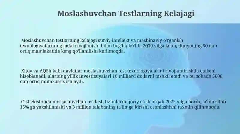Moslashuvchan Testlar 3