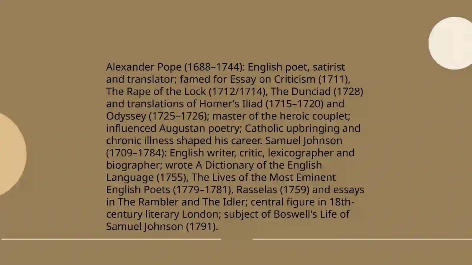 Alexander Pope. Samuel Johnson 3