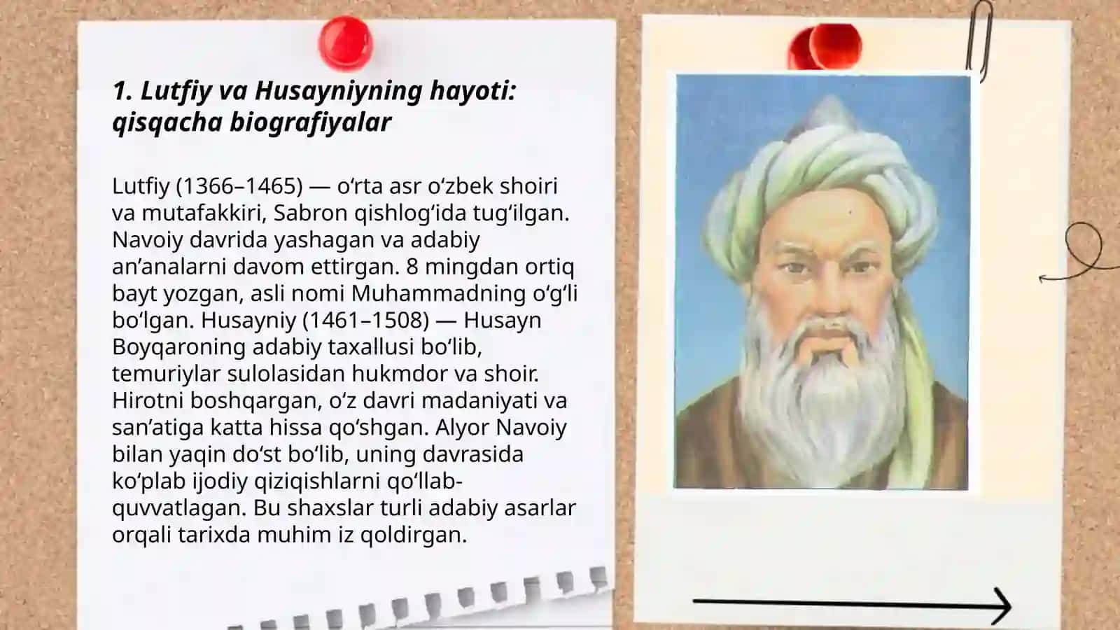 Lutfiy va Husayniy hayoti va ijodi 3