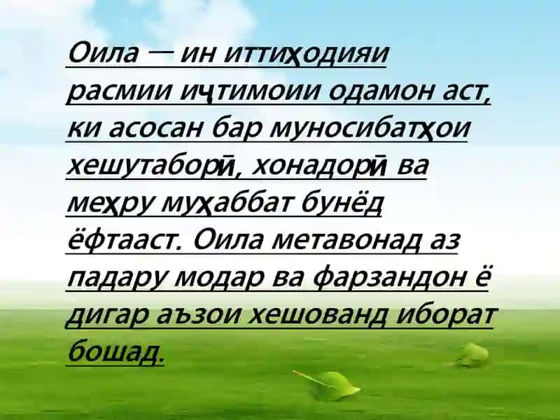 Оила ва вазифаҳои асосии он 3