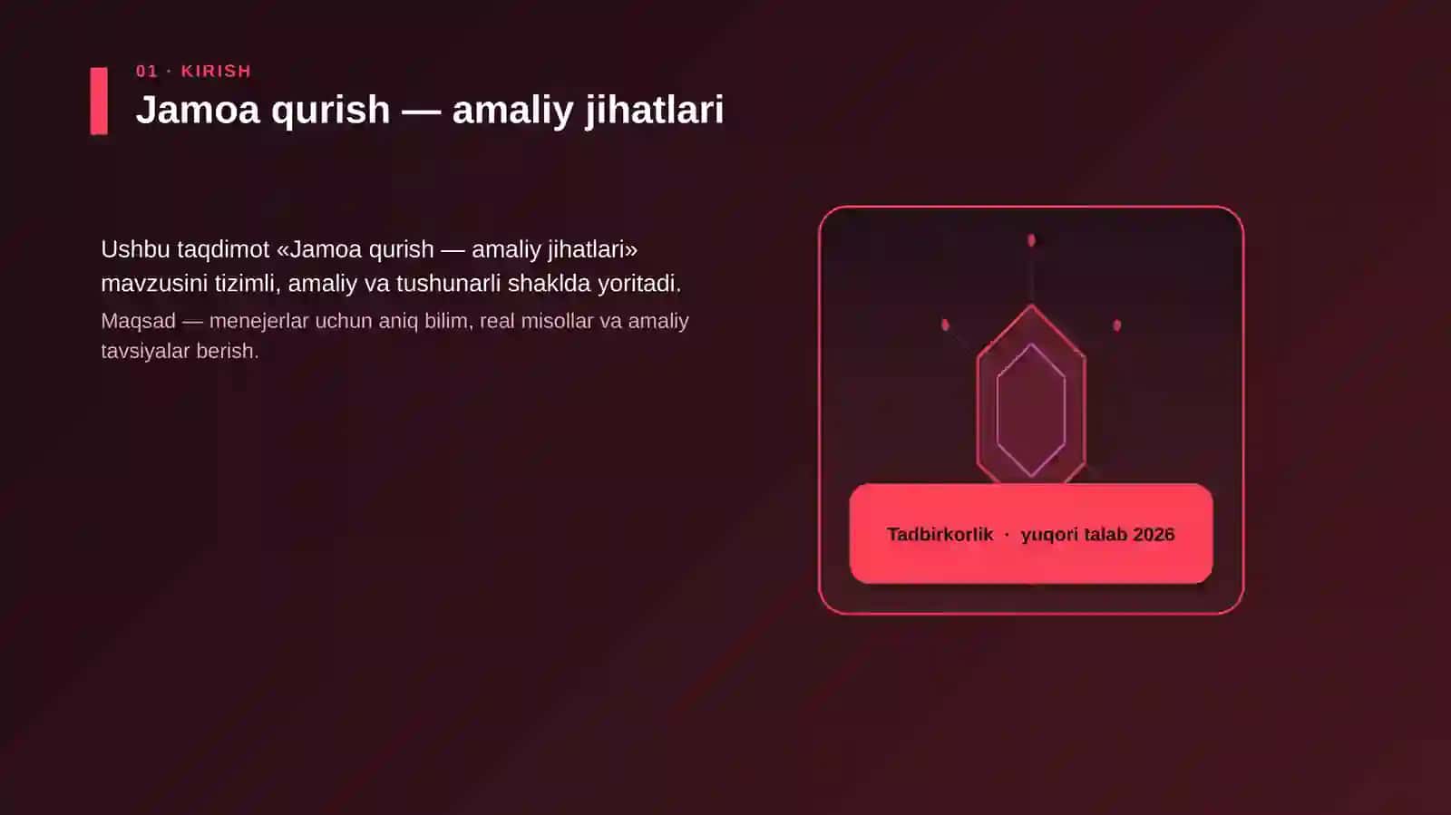 Jamoa qurish — amaliy jihatlari 3