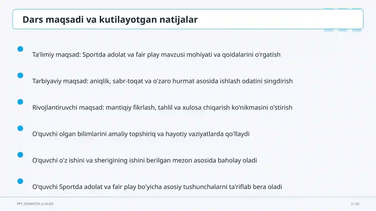 Sportda adolat va fair play (10-sinf) 3
