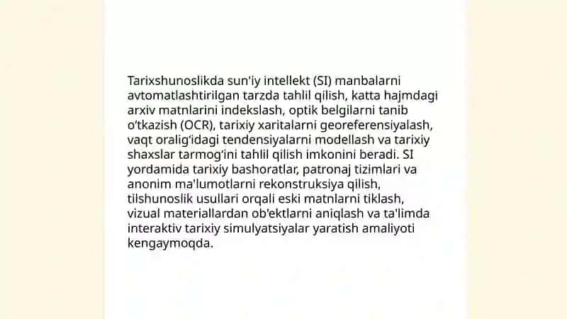 Tarixch va sun'iy intellekt 3