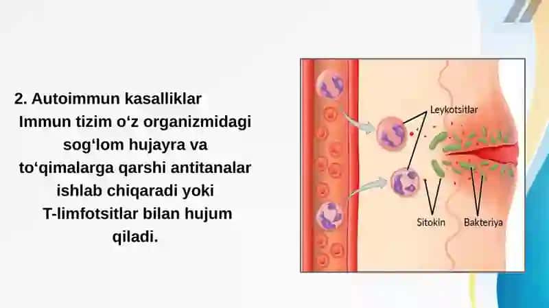 Immun tizim kasalliklari. HLA va uni kasalliklar bilan assotsiatsiyasi. Gipersezuvchanlik.Immuntolerantlik. Autoimmun kasalliklar mexanizmi. Immuntanqislik sindromi. Amiloidoz 3