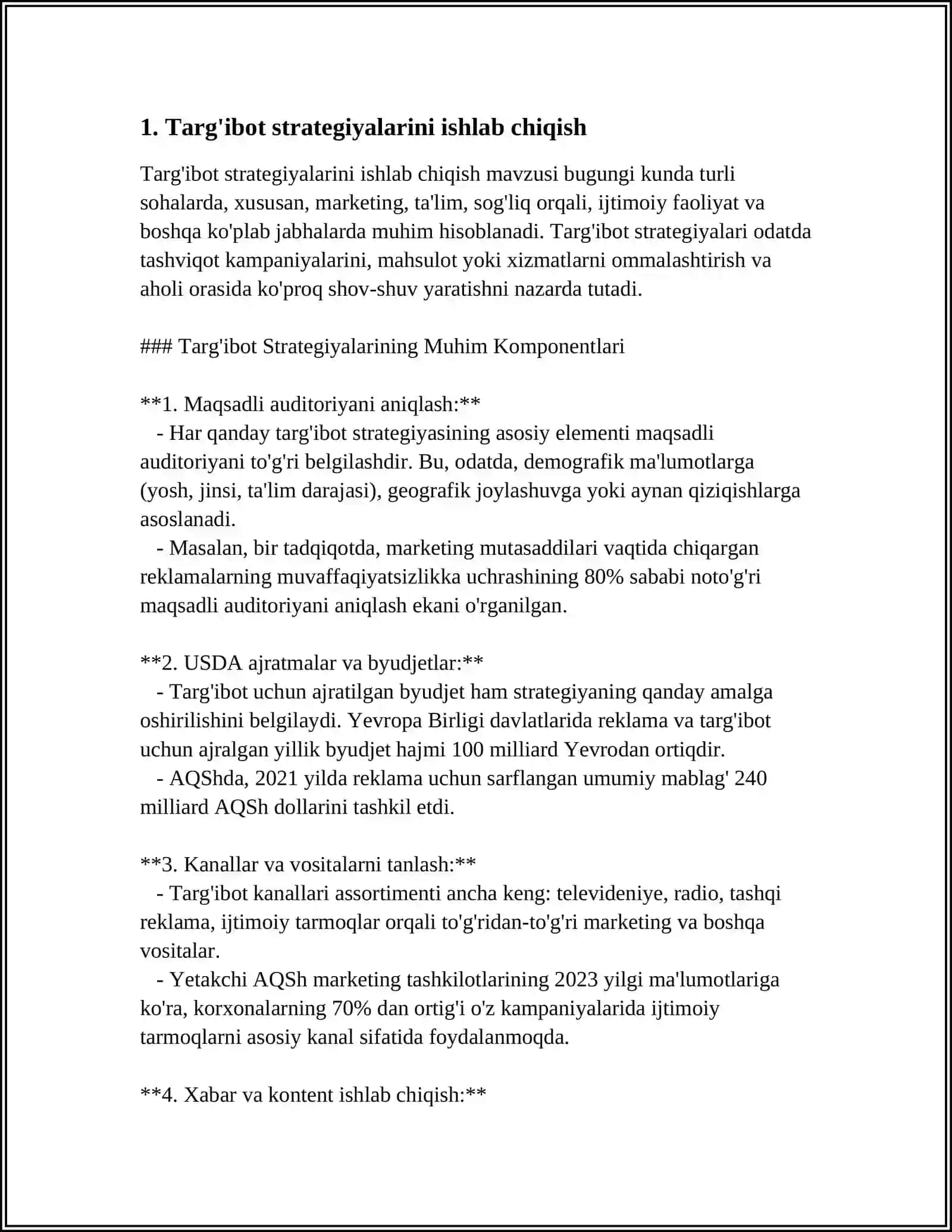 RESTARON BIZNESINI RIVOJLANTIRISHDA REKLAMANING OʻRNI 3
