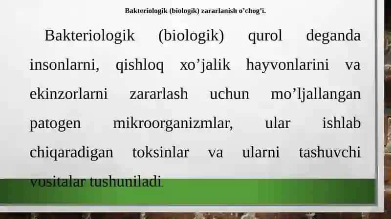 Bаkteriоlоgik (biоlоgik) zаrаrlаngаn о’chоq 3