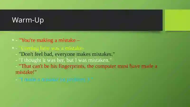 Identifying and Describing Errors 3