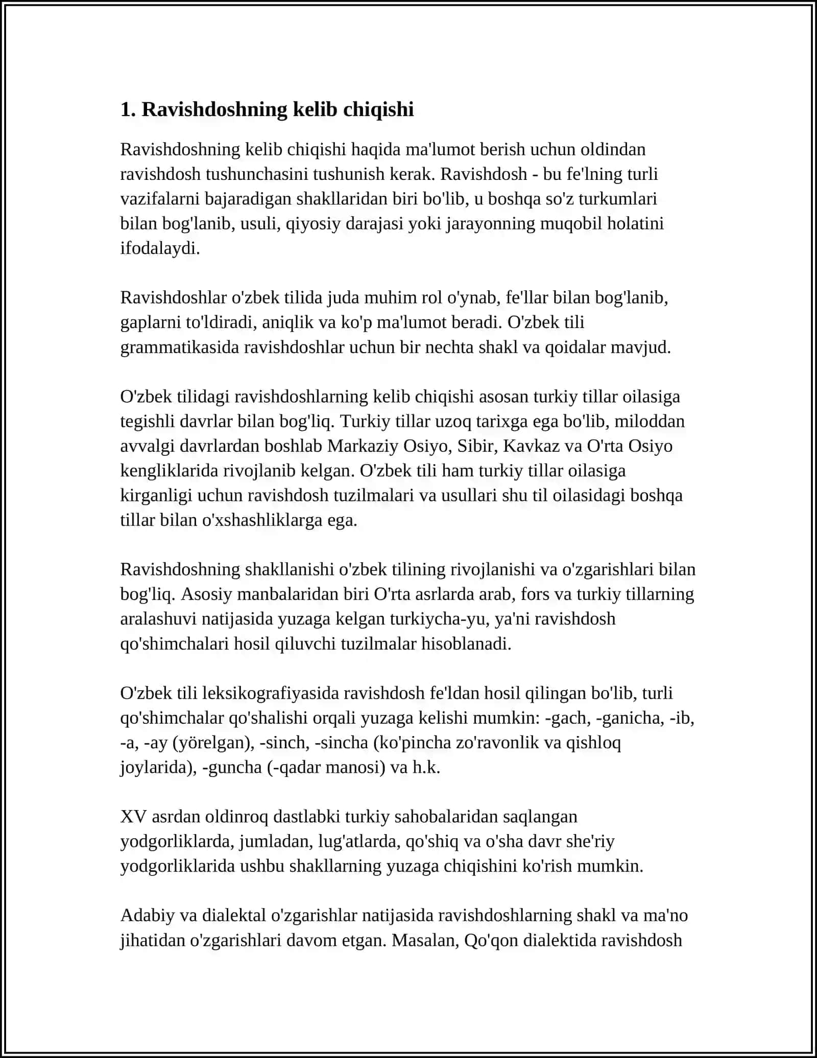 O'ZBEK TILIDA RAVISHDOSHLAR 3