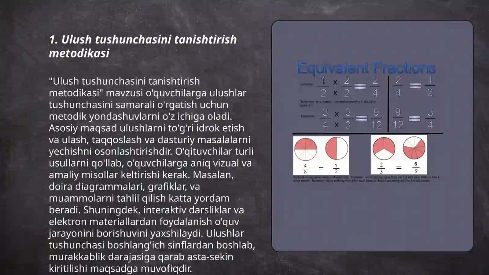 Ulush va kasr tushunchasi bilan tanishtirish metodikasi 3