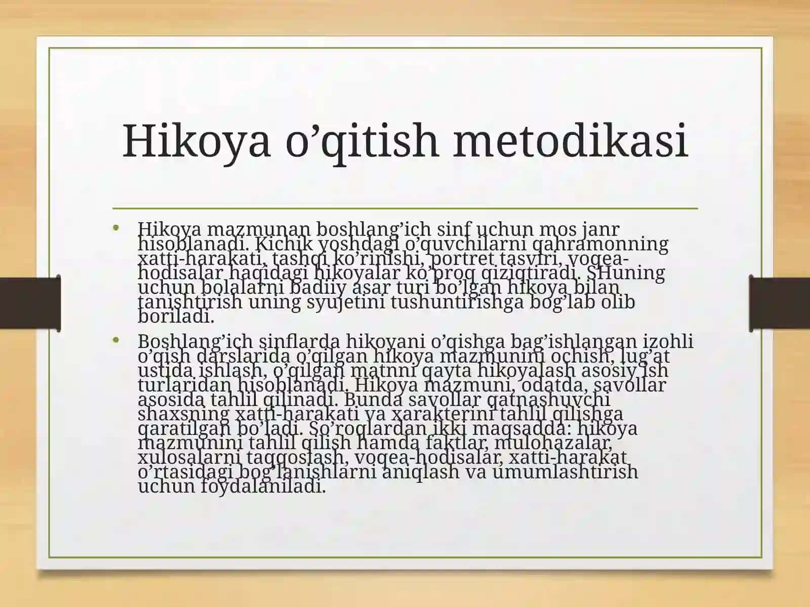 Ertakva hikoyao’qitish metodikasi.(2-sinf) 3