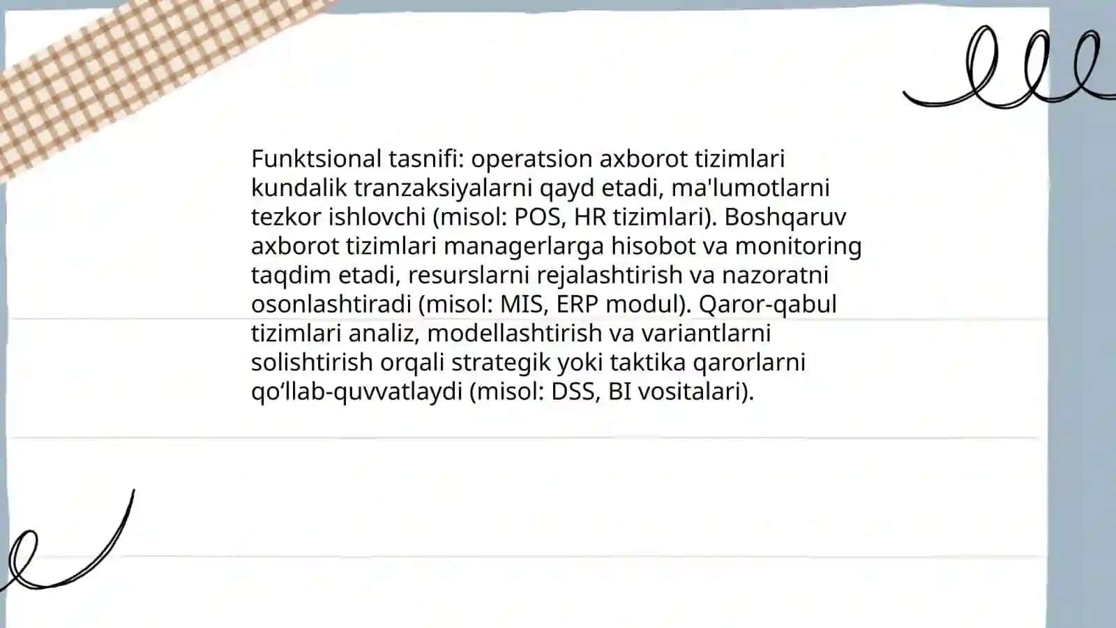Axborot tizimlarining tasnifi 3