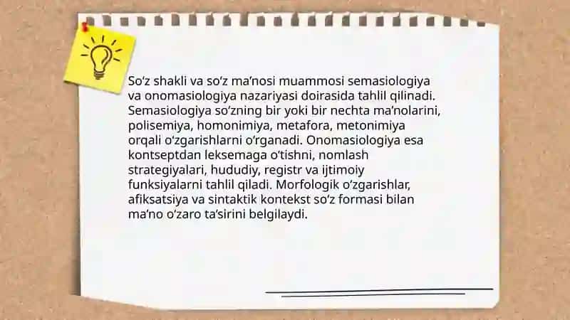 O'zbek tili lug'ati tarkibining shakl va ma'no munosabatlari jihatidan tavsiflanishi 3