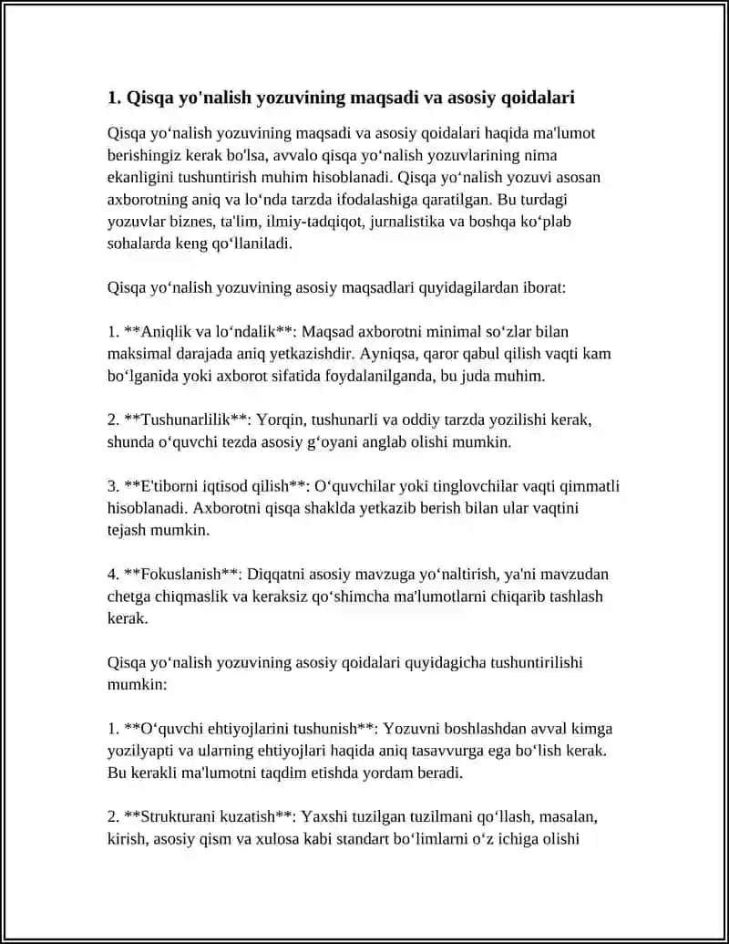 WRITING: SHORT DIRECTION NOTE 3
